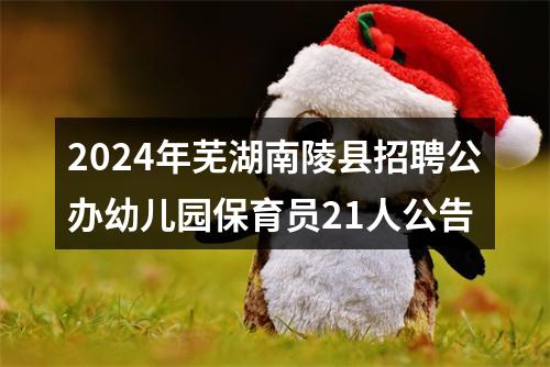 2024年芜湖南陵县招聘公办幼儿园保育员21人公告 图片