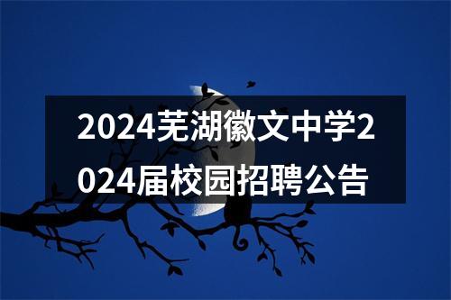 2024芜湖徽文中学2024届校园招聘公告 图片