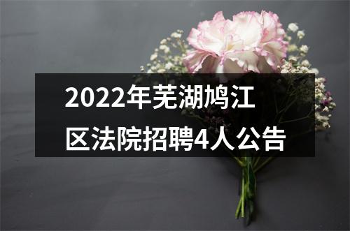 2022年芜湖鸠江区法院招聘4人公告 图片
