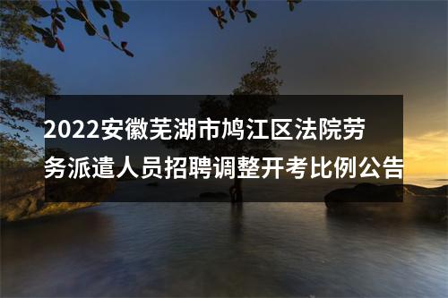 2022安徽芜湖市鸠江区法院劳务派遣人员招聘调整开考比例公告 图片