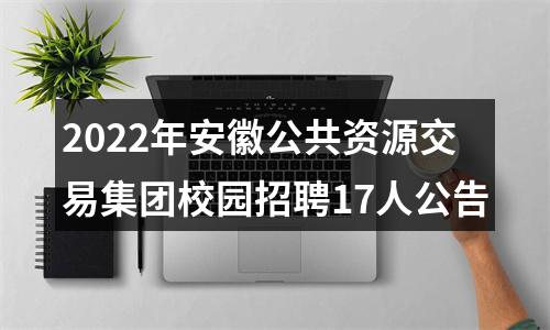 2022年安徽公共资源交易集团校园招聘17人公告 图片